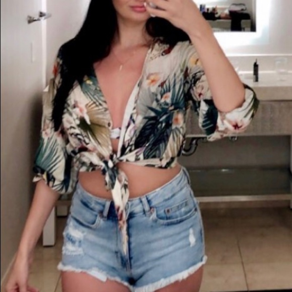 Tropical Button Down Top - image 1